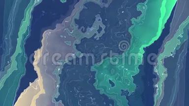 数字湍流能量霓虹灯绿花彩云柔动挥动动画背景新的独特品质艺术